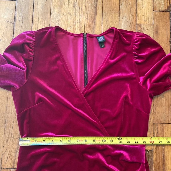 Wild Fable Hot Pink velvet Faux Wrap Mini Dress - Picture 5 of 13